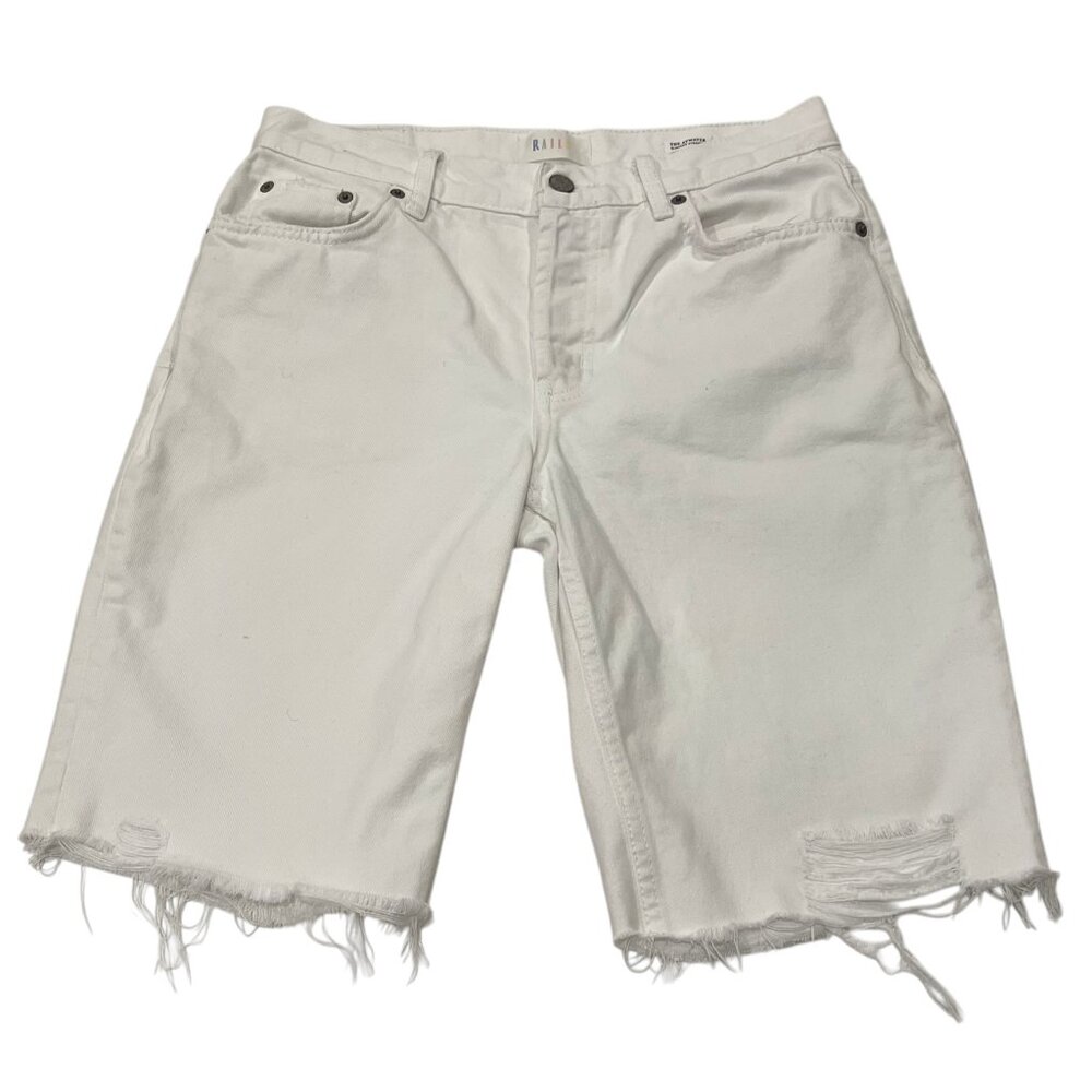 Rails Atwater Slouchy Straight Denim Short, White, 27